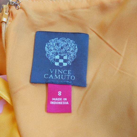 Vince Camuto Yellow Chiffon Fit and Flare Floral Dress - Picture 3 of 13